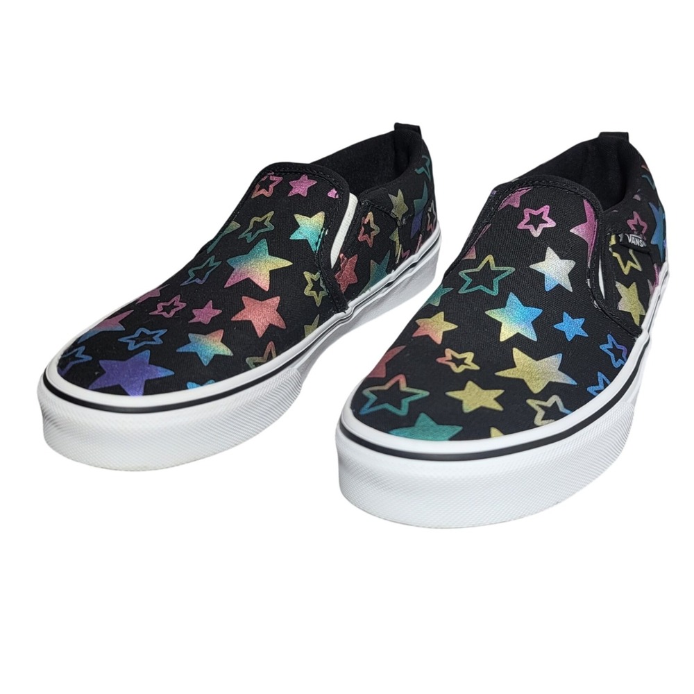 Vans Slip On Platform Iridescent Star Print Skate‎ Shoes Sneakers